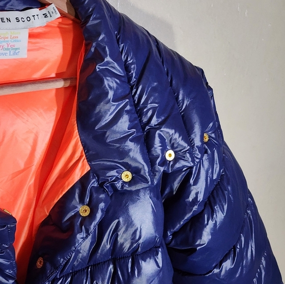 Gretchen Scott Navy Puffer Jacket with Orange Lining - Picture 4 of 5